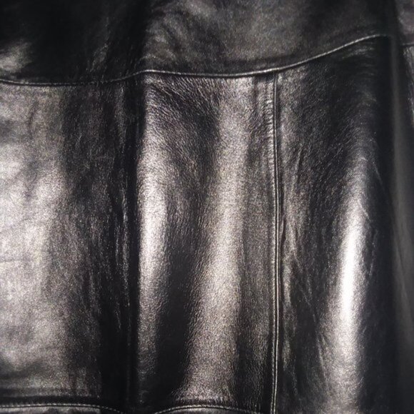 Geniune Black Leather Pencil Skirt knee length - Picture 3 of 6